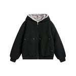 Haired collar hooded cotton jacket for men and women eprolo