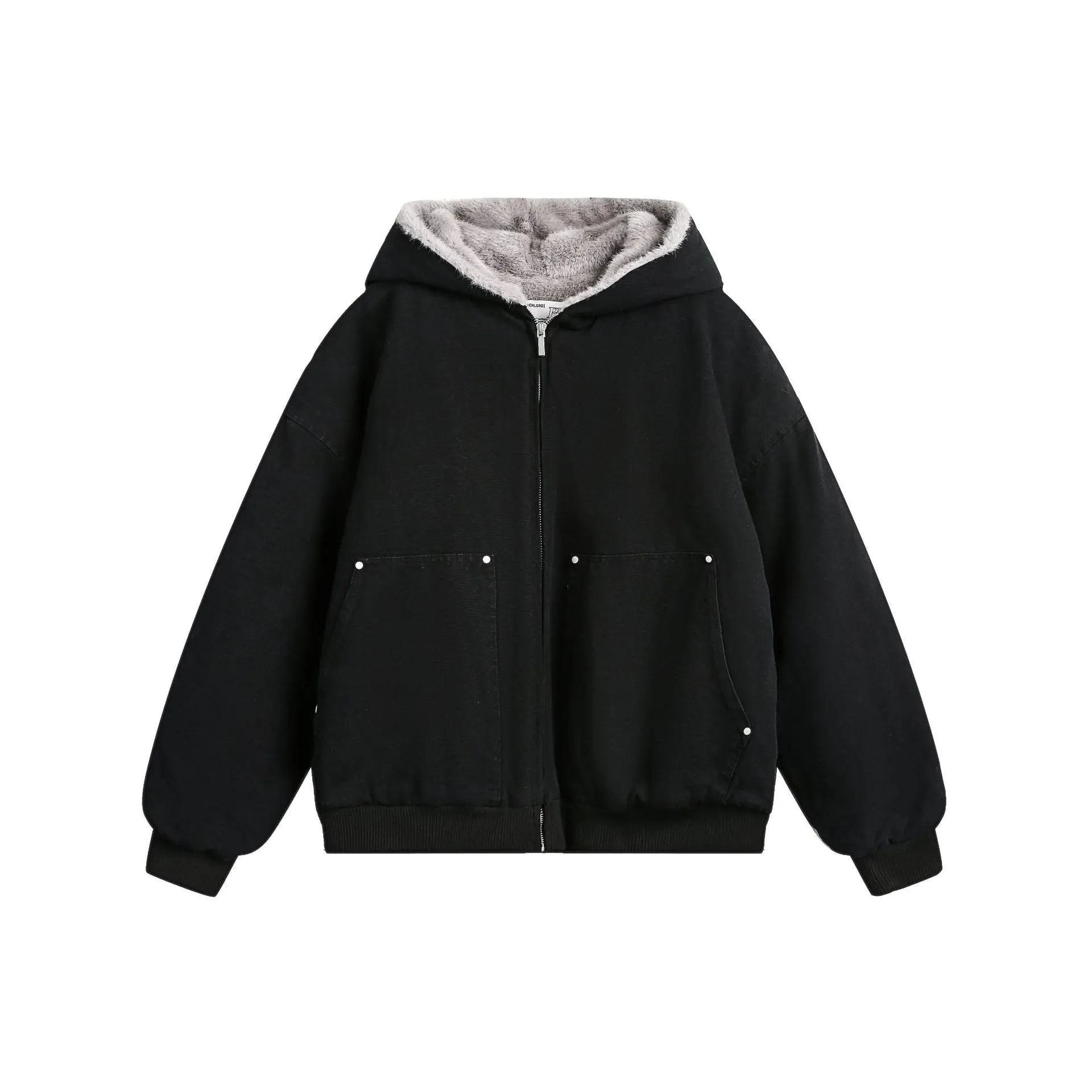 Haired collar hooded cotton jacket for men and women eprolo