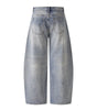 Water washed distressed wide leg jeans for men Markonline