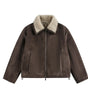 Brown lambhair coat for men Markonline