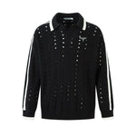 Collar sweater with striped base Markonline