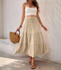 Summer casual versatile drawstring tied half skirt long skirt for women Markonline