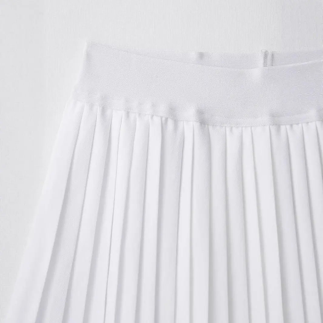 Temperament pleated skirt white A-line short skirt half skirt for women eprolo