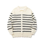 American Style Colorful Striped Long Sleeve Knit Sweater for Men, Casual Couple Cardigan Sweater, Versatile Jacket Markonline