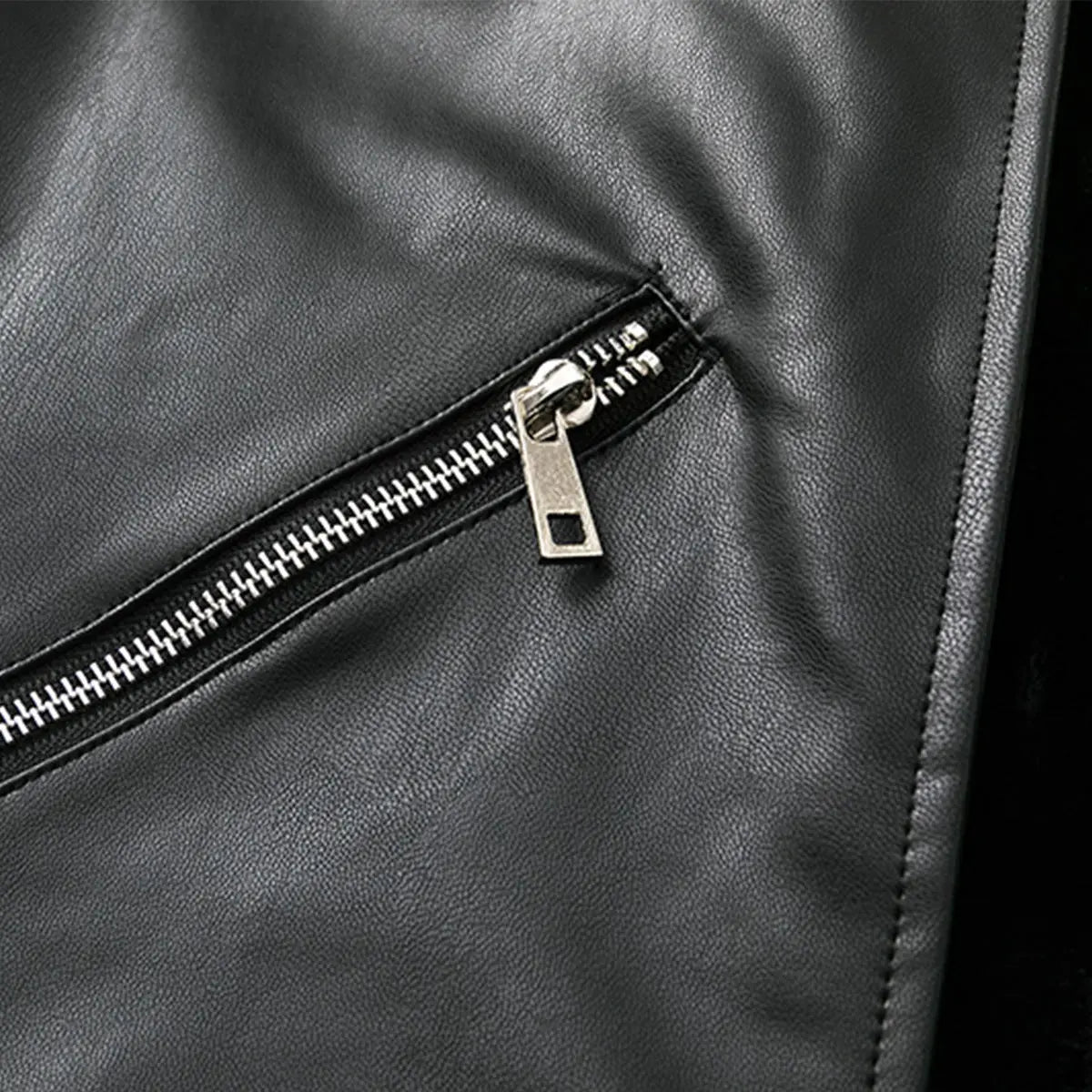 Fur jacket leather splicing motorcycle jacket for men