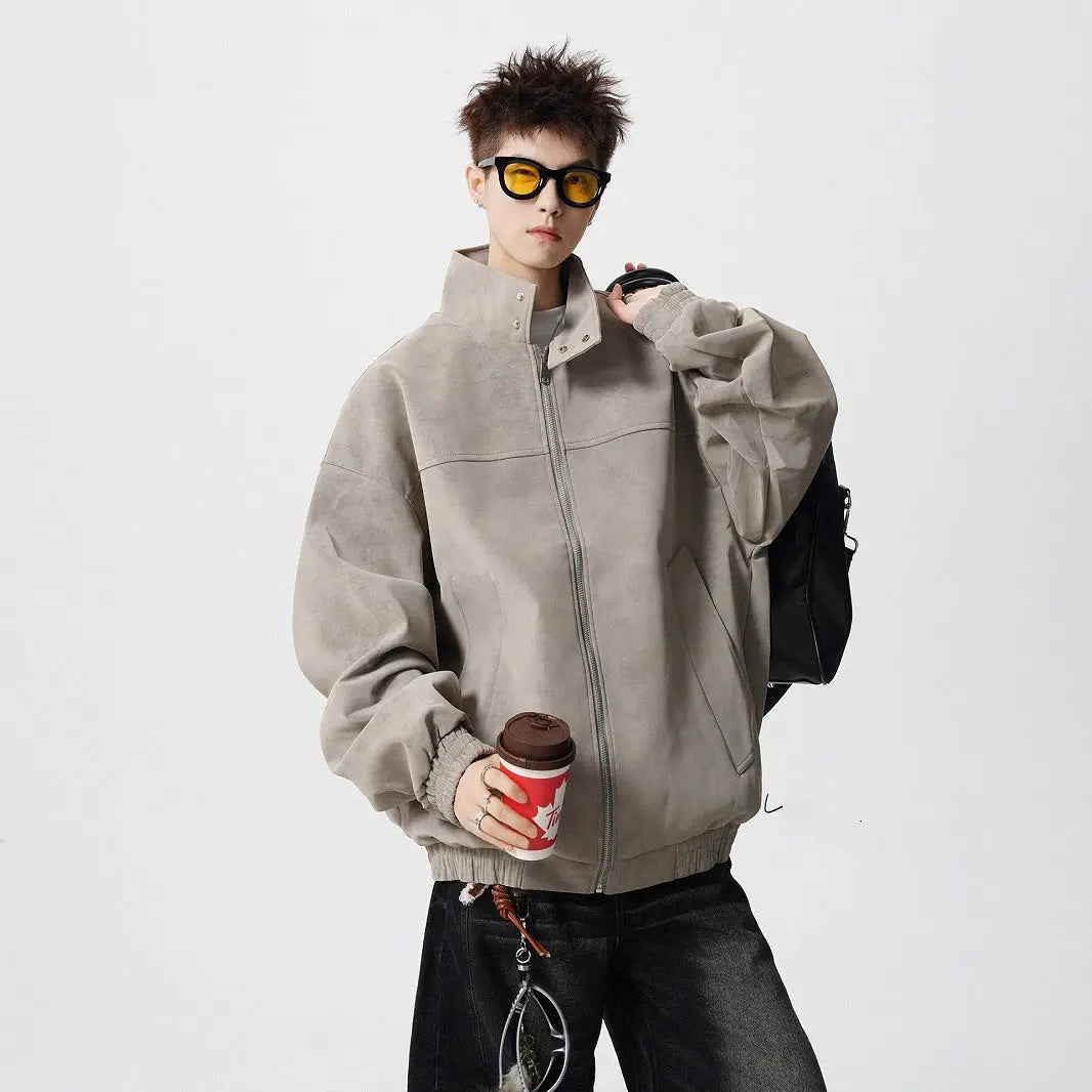 Style Trendy Design Harrington Leather Jacket for Men and Women, High Street Edgy Dyed Biker Leather Coat Markonline