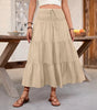 Summer casual versatile drawstring tied half skirt long skirt for women Markonline