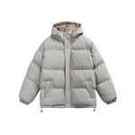 Cozy Hooded Solid Color Cotton Coat for Men and Women Casual Thick Puffer Jacket Markonline