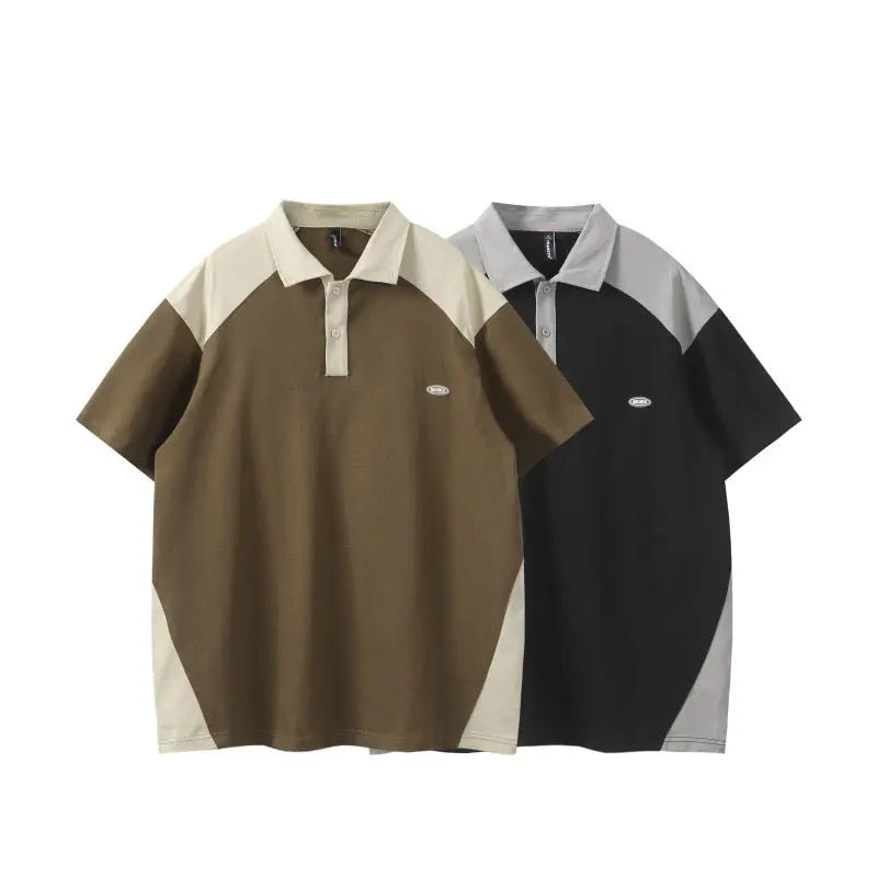Color blocked Paul shirt with a collar and short sleeved polo shirt Markonline
