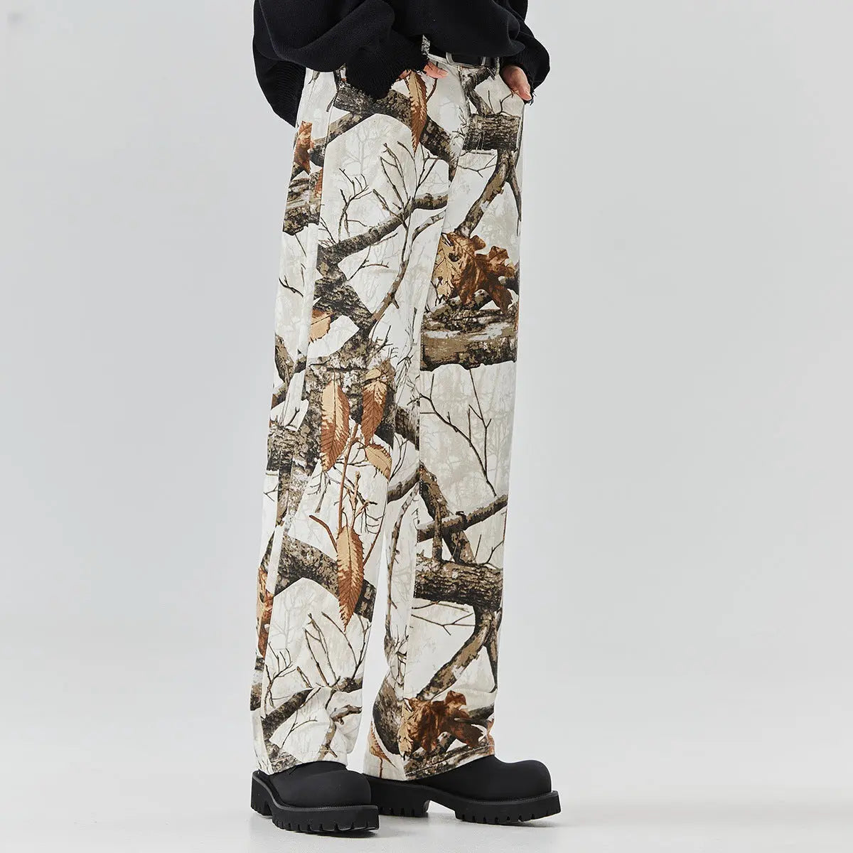 Cowboy washed loose wide leg versatile jeans for men Markonline