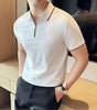 Men's Polo Shirt Short Sleeve Zipper Collar T-Shirt Markonline