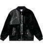 Fur jacket leather splicing motorcycle jacket for men eprolo
