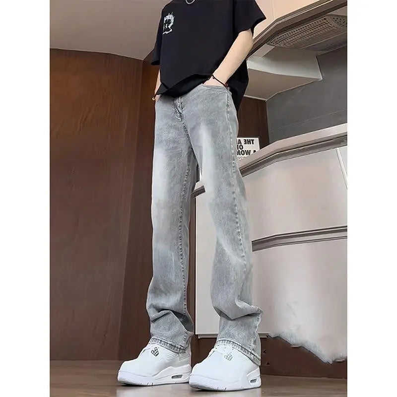 Cement Smoke Grey Elastic Jeans for Men Markonline