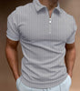 Polo shirt zipper striped men's polo shirt T-shirt Markonline