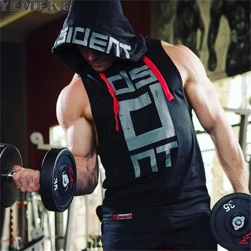 Cotton Tank Tops Hoodie Fitness Mens Bodybuilding Workout Tee fashion Muscle Male Activewear Markonline
