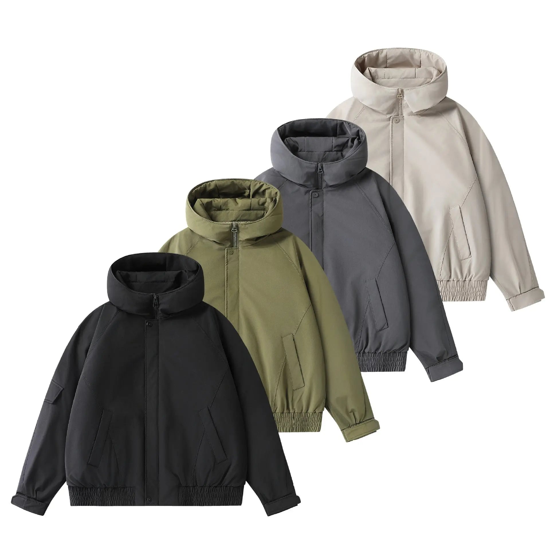 Detachable Hooded Down Jacket for Men Outdoor Solid Color  White Duck Down Warm Coat eprolo