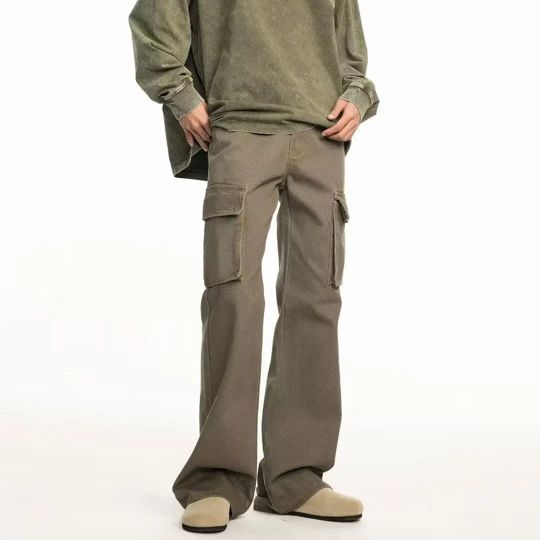 Multi pocket retro workwear jeans for men Markonline