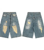 Broken hole casual denim shorts for men and women Markonline