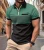 Polo Zipper Men's Printed Striped Polo Shirt Markonline