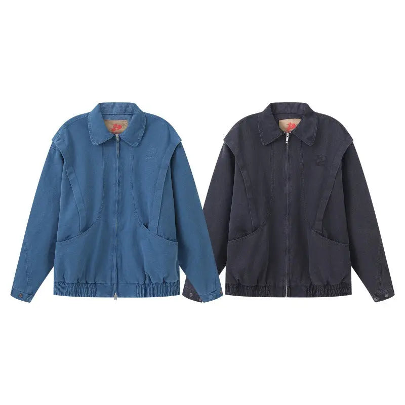 Washed Distressed Deconstructed Work Jacket Men Loose Detroit Coat Markonline