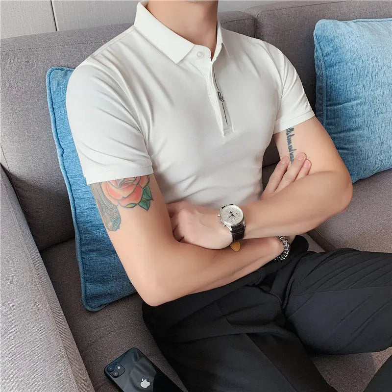 Short Sleeve Polo Shirt Men's Slim Fit T-Shirt Top Markonline