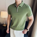 Men's Polo Shirt Short Sleeve Zipper Collar T-Shirt Markonline