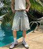 Washed distressed denim shorts for men Markonline