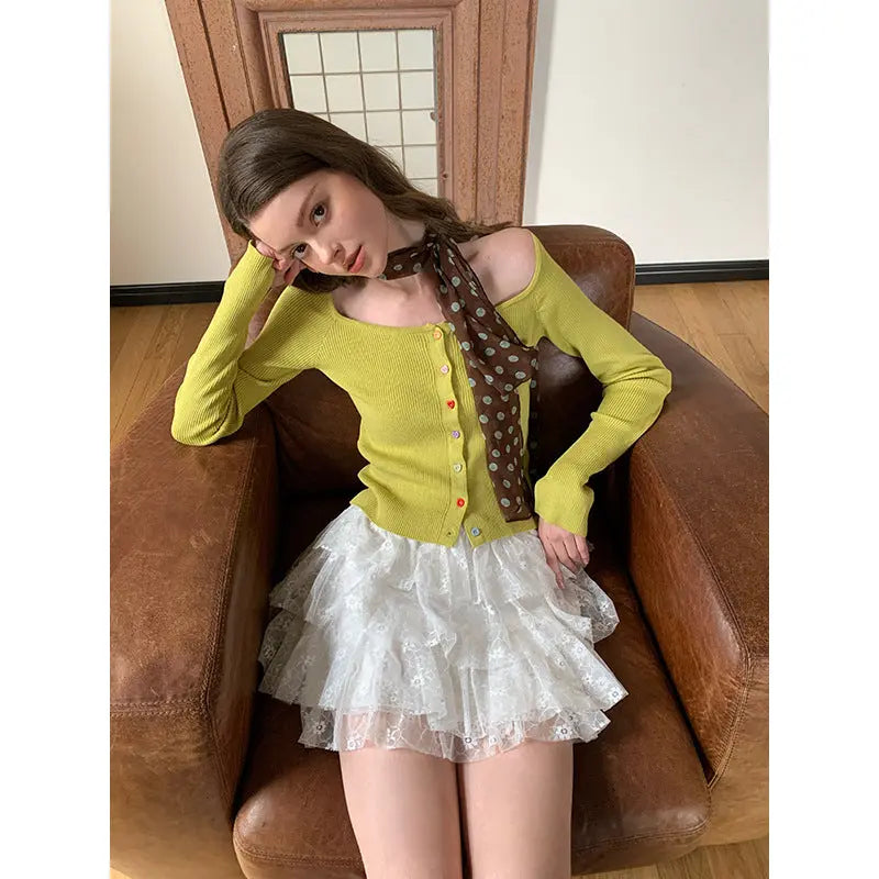 Lace cake short skirt for women eprolo