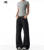 Carbon Grey Flared Denim Pants for Men and Women Markonline