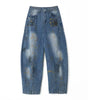 Old graffiti curved knife jeans for men in summer Markonline