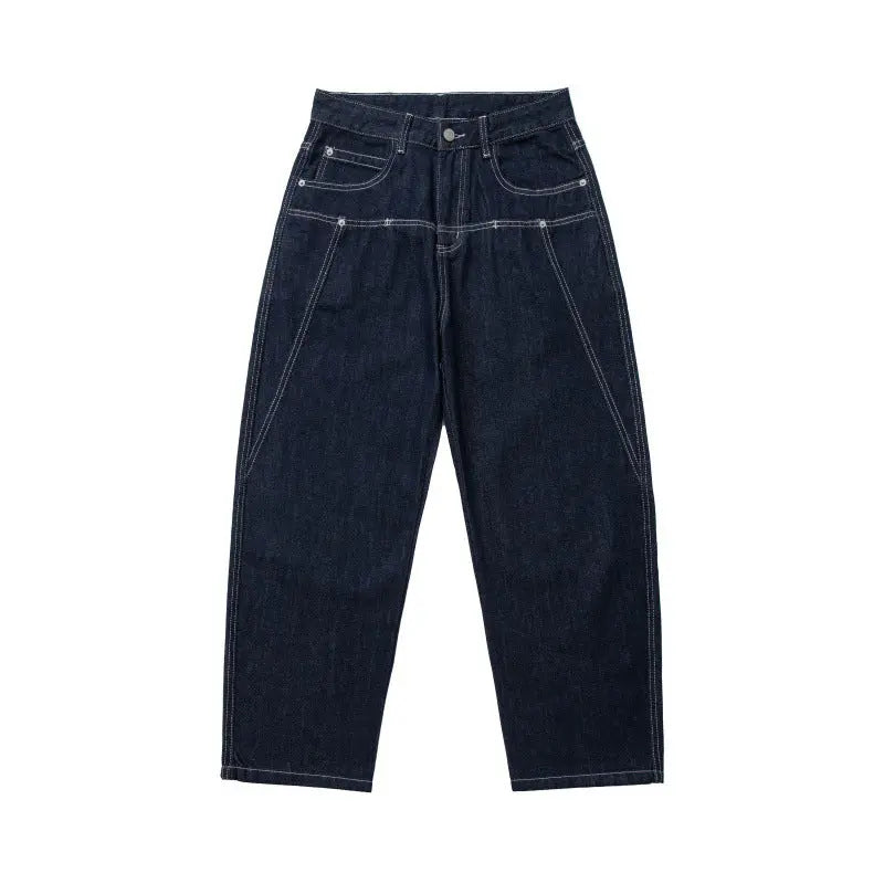 Denim Cargo Pants Men High Street Fashion Loose Wide Leg Casual Trousers Markonline