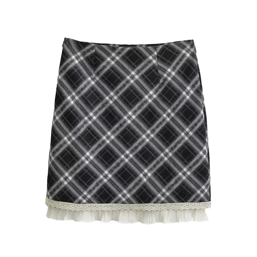 Plaid skirt for women eprolo