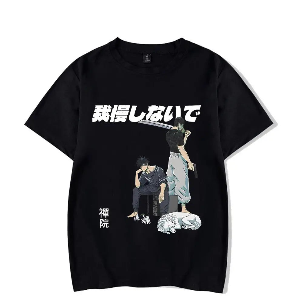 Anime Printed Streetwear Vintage Washed T-shirt Men Harajuku Markonline