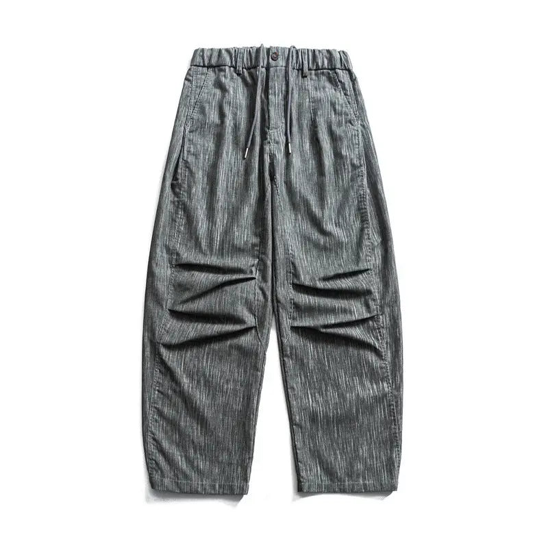 Loose drawstring casual pants for men with wide legs