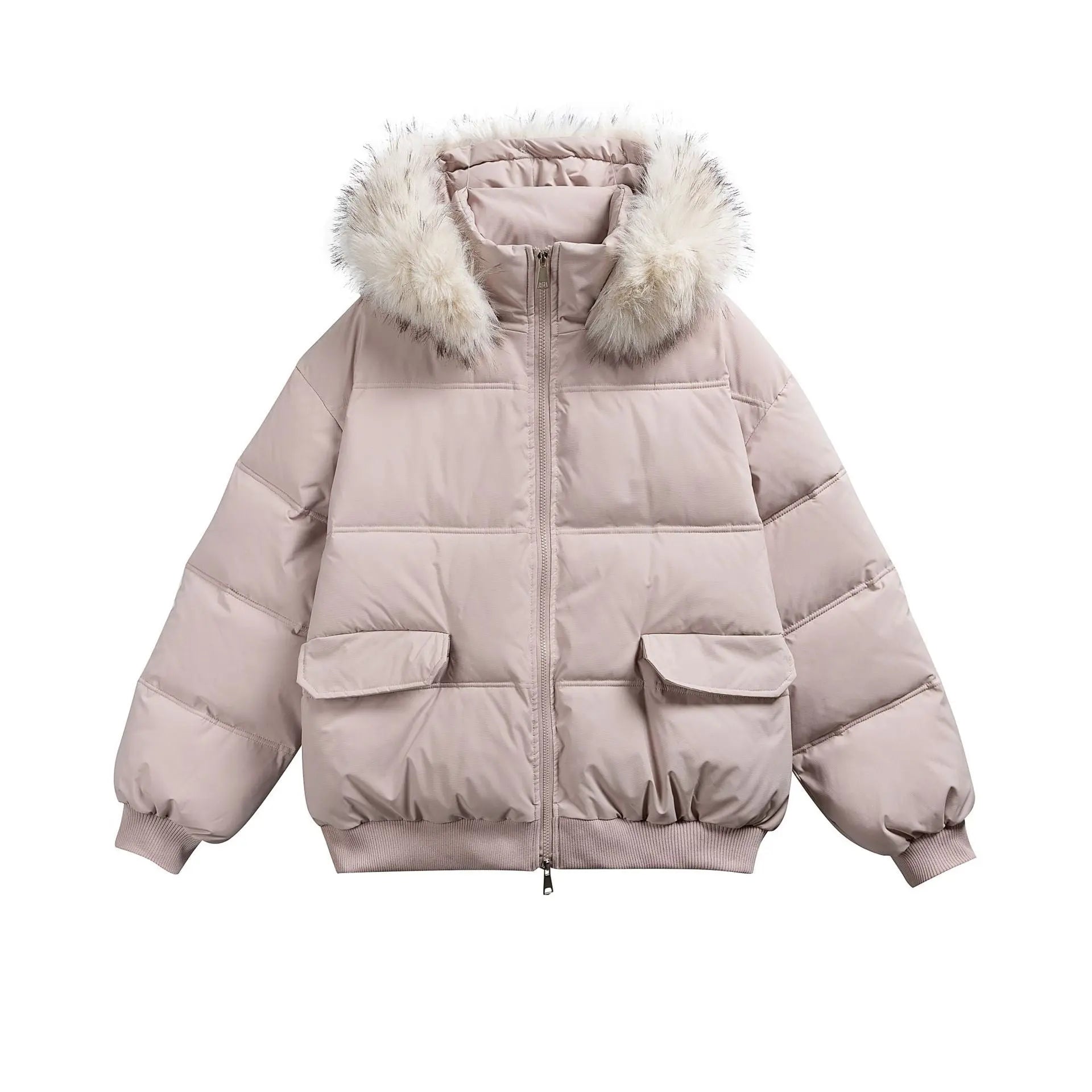 Parka Coat with Hood and Fur Collar Thickened Warm Winter Jacket for Men and Women eprolo