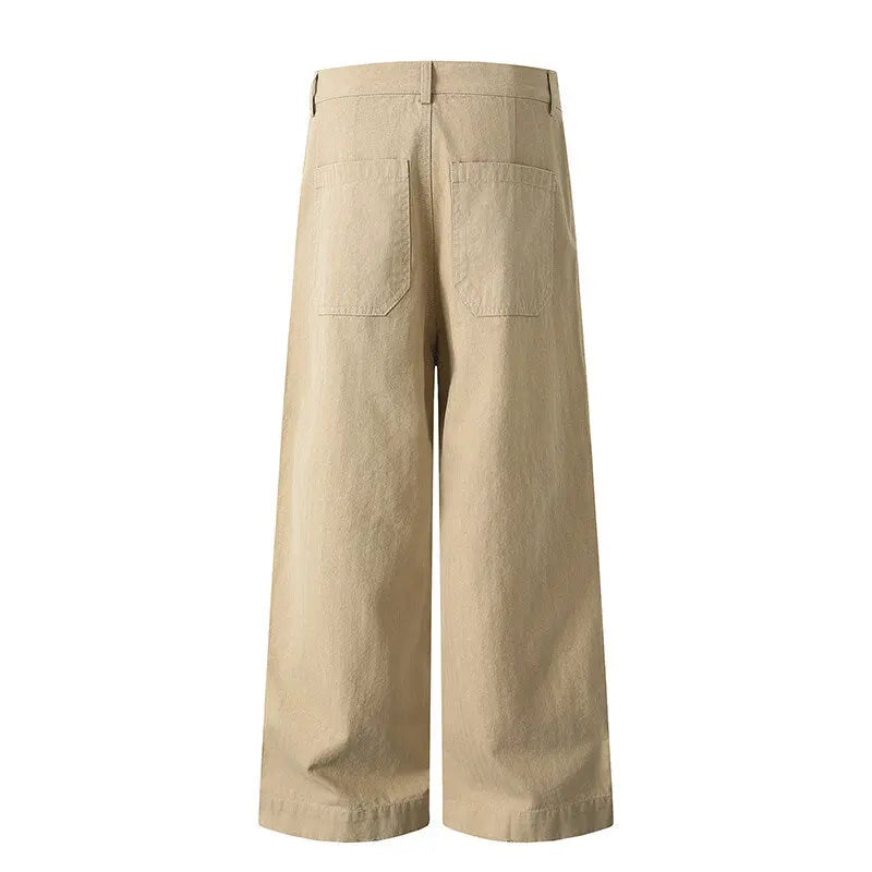 Solid color drape suit casual pants straight leg pants for men