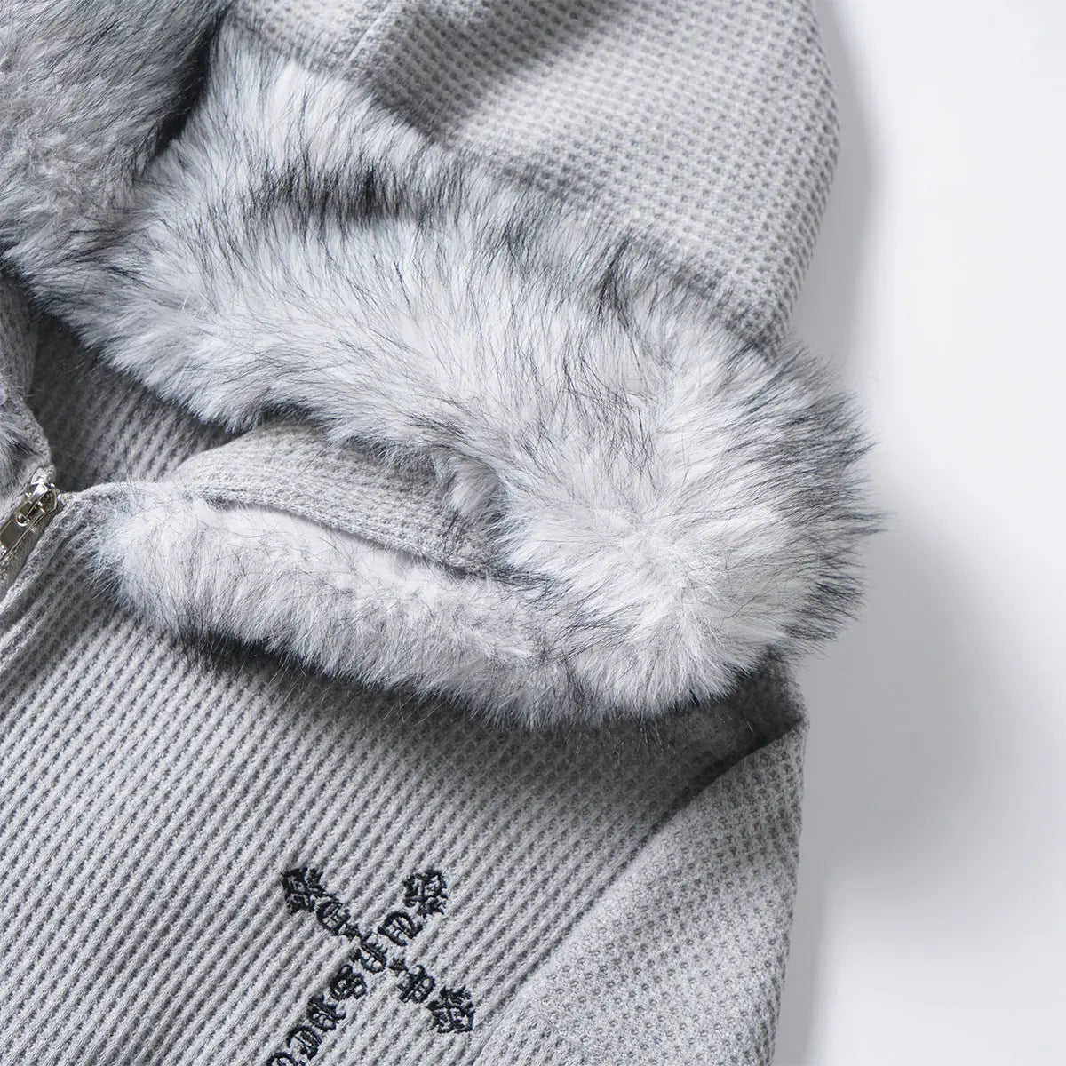 Cross Embroidered Zipper Hoodie Markonline