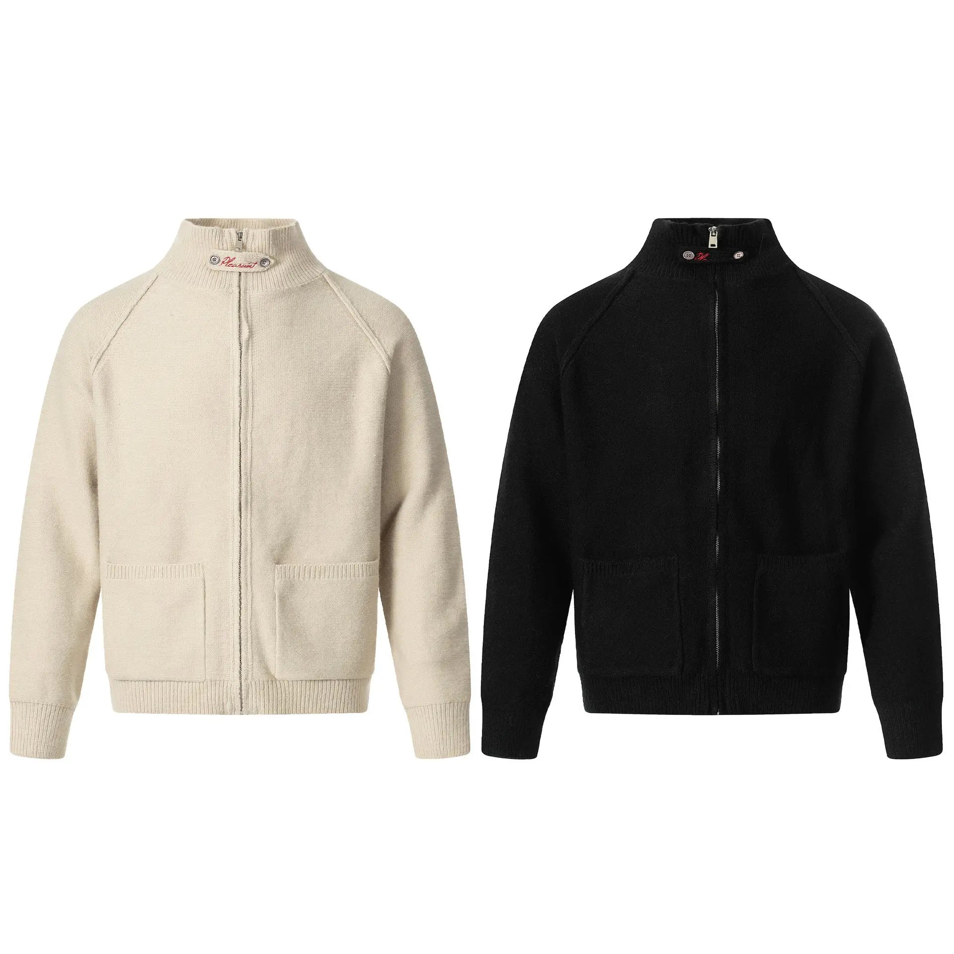 High neck sweater jacket zipper knit sweater for men Markonline