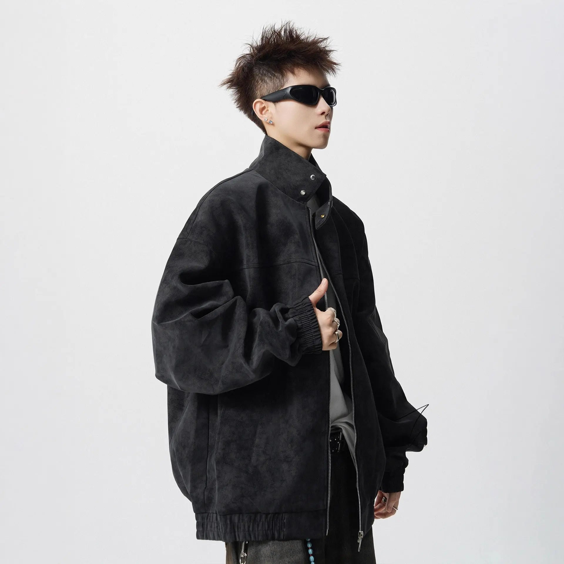 Style Trendy Design Harrington Leather Jacket for Men and Women, High Street Edgy Dyed Biker Leather Coat Markonline