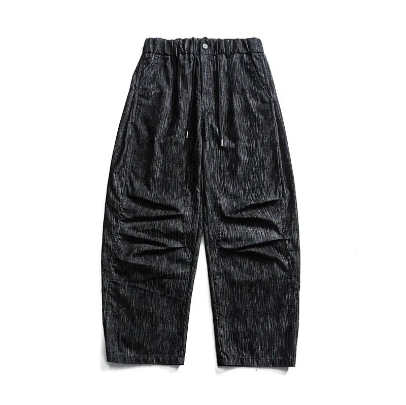 Loose drawstring casual pants for men with wide legs