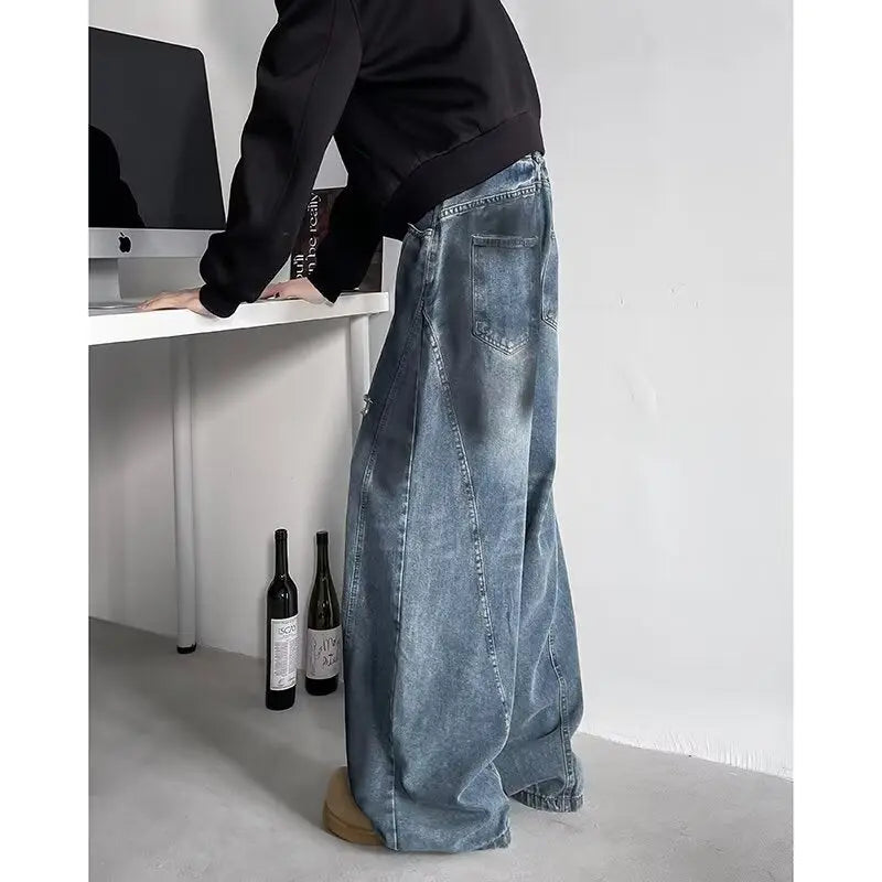 Broken hole curved knife cowboy men spring and summer loose