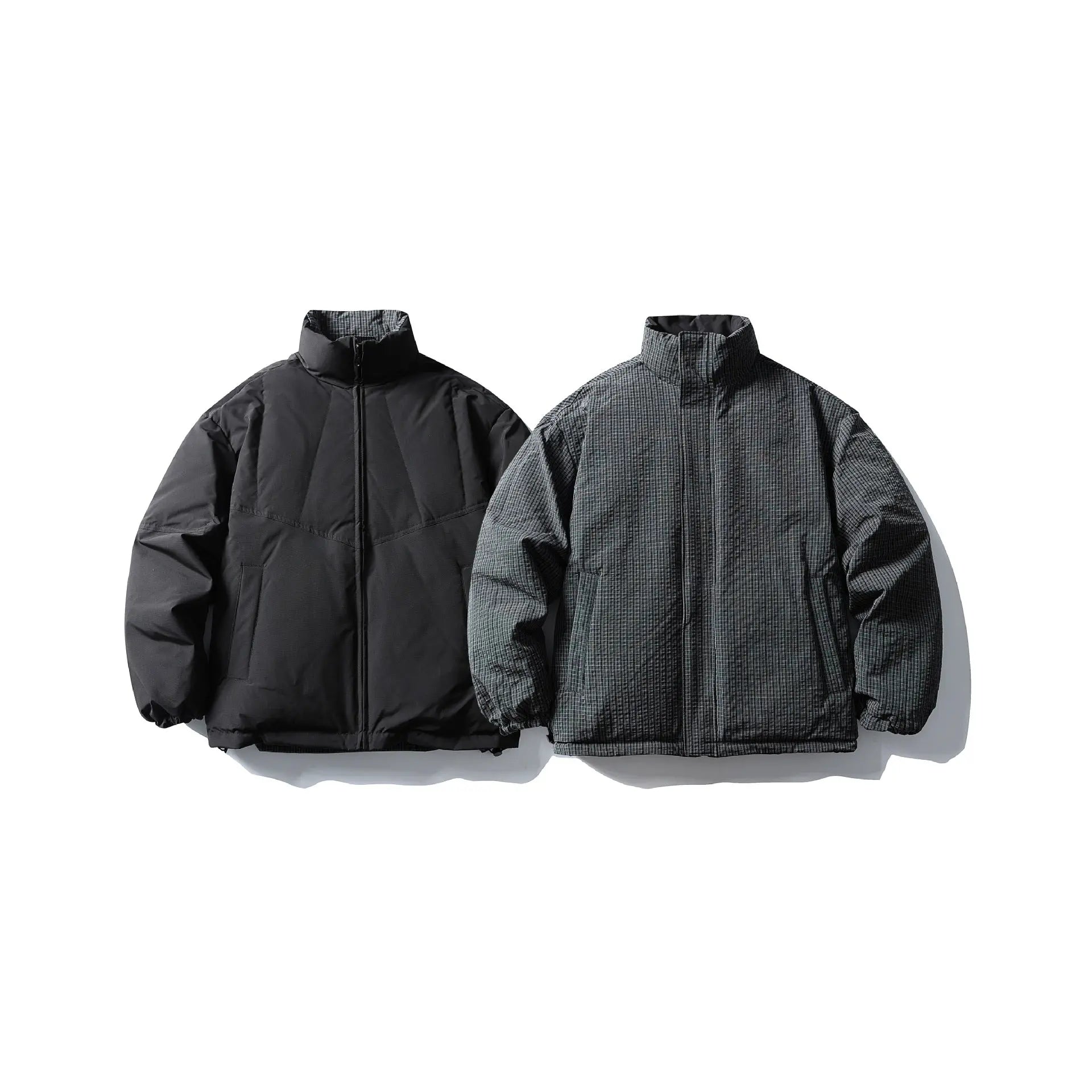 Jacket Men Stand-up Collar Loose Puffer Jacket Reversible Coat Markonline