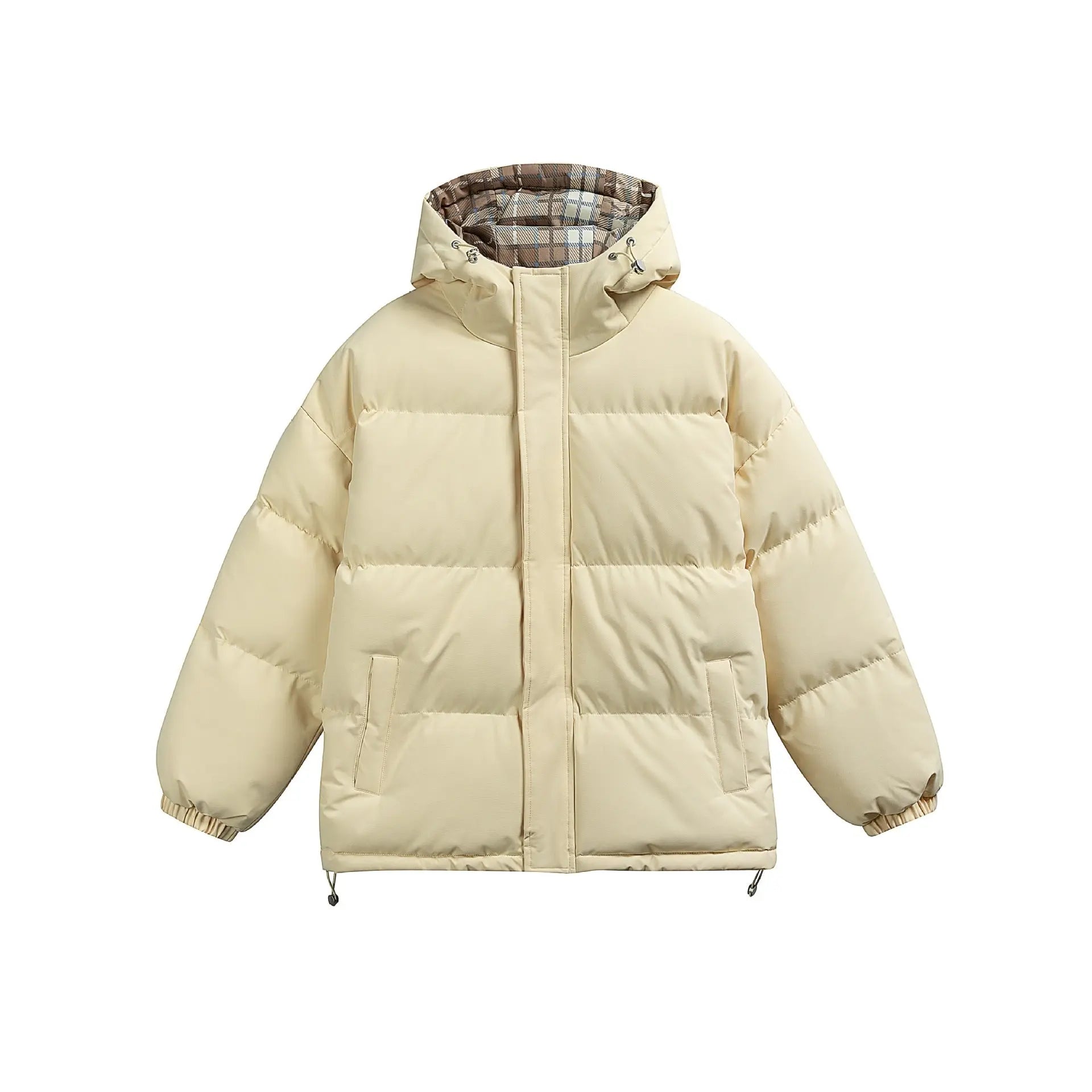 Cozy Hooded Solid Color Cotton Coat for Men and Women Casual Thick Puffer Jacket Markonline