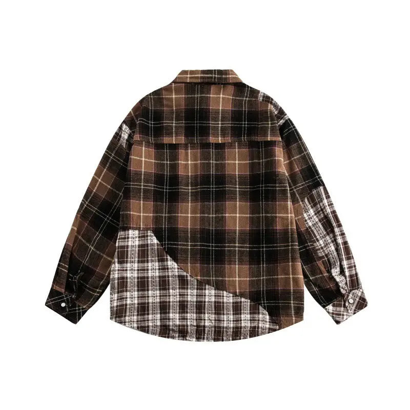 Splicing plaid shirt for men eprolo