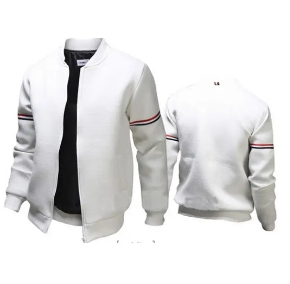 Men Solid Color Jacket Long Sleeve Slim Fit Sport Outdoor Tops Coat