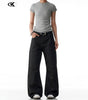 Carbon Grey Flared Denim Pants for Men and Women Markonline