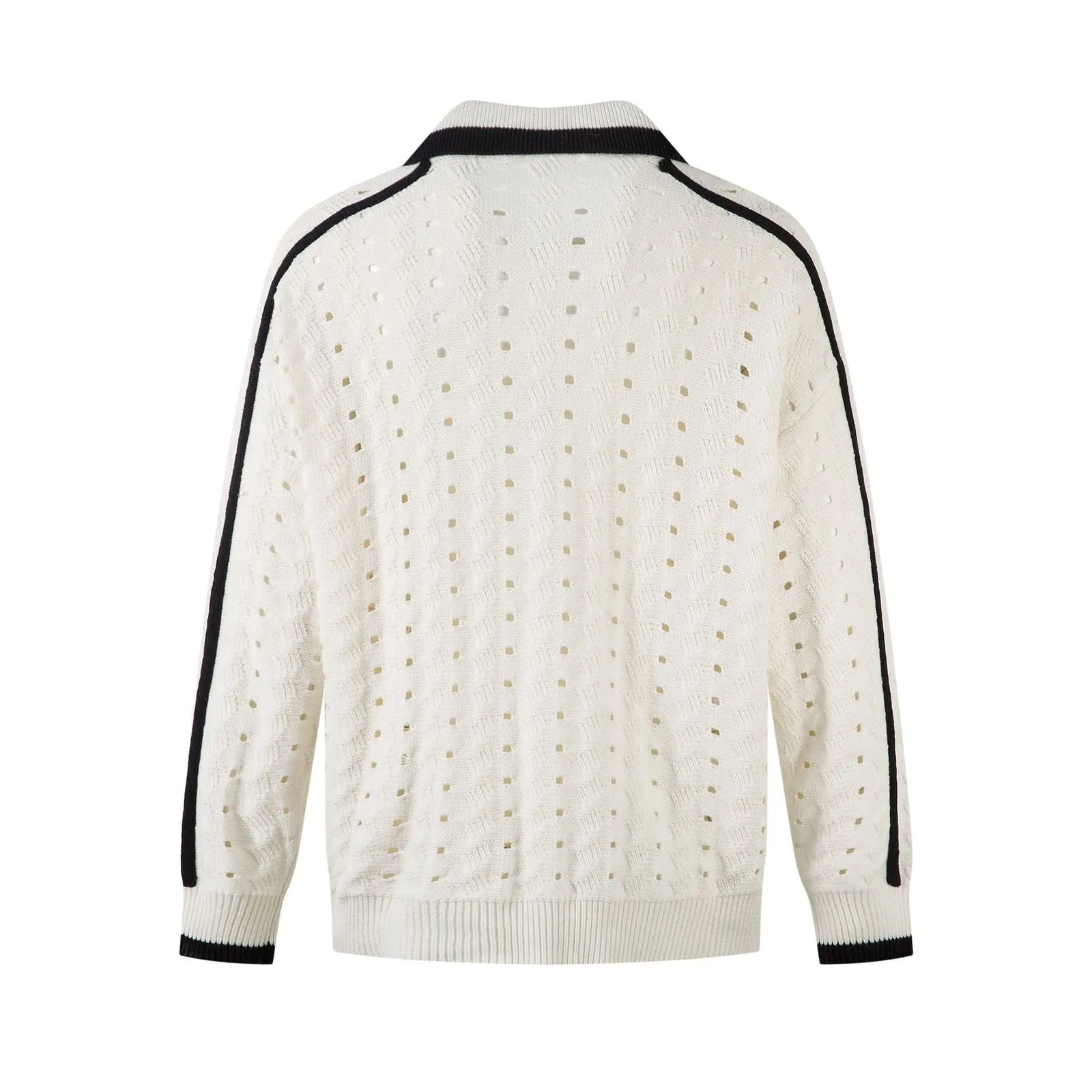 Collar sweater with striped base