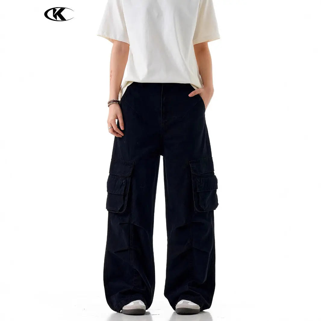 Multiple Pockets for Men and Women Slimming Straight Leg Casual Trousers Markonline