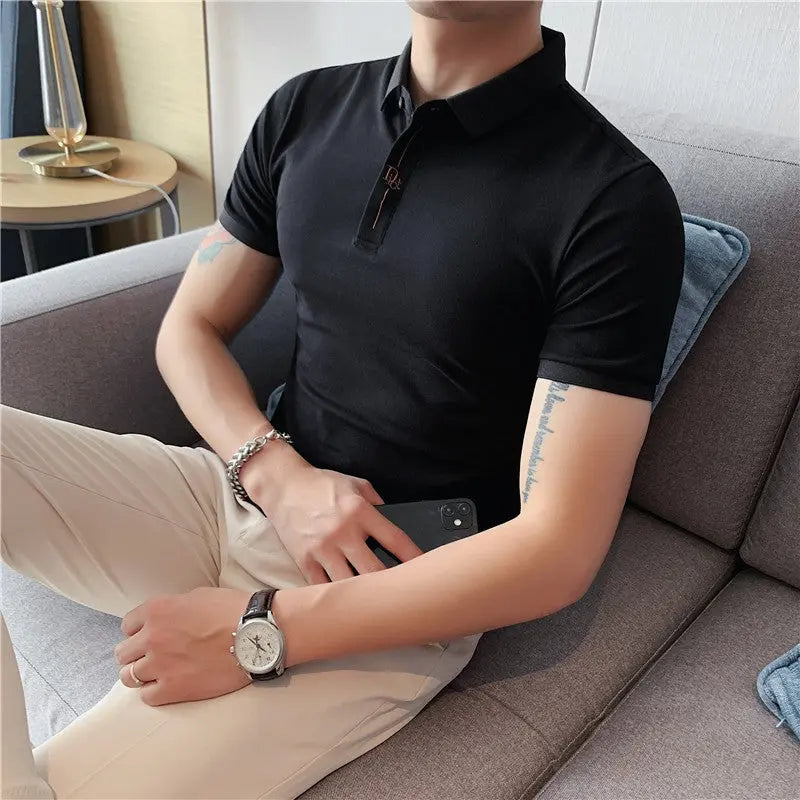 Short Sleeve Polo Shirt Men's Slim Fit T-Shirt Top Markonline