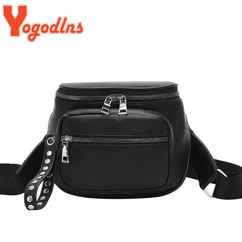 Yogodlns Fashion Shoulder Bag For Women PU Leather Bucket Bag Casual Small Round Shoulder Bags Brand Designer Lady Crossbody Bag